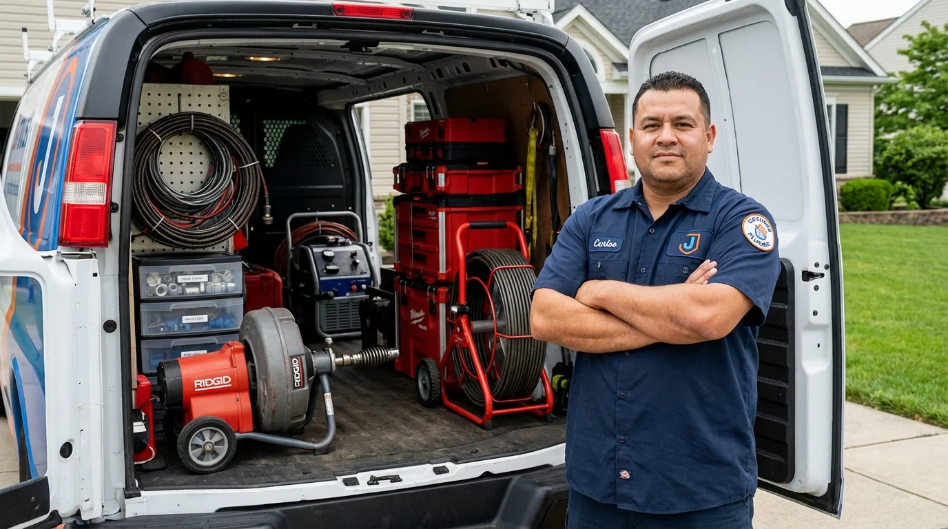Professional drain cleaning equipment and Johns Plumbing LLC plumber in Wasilla