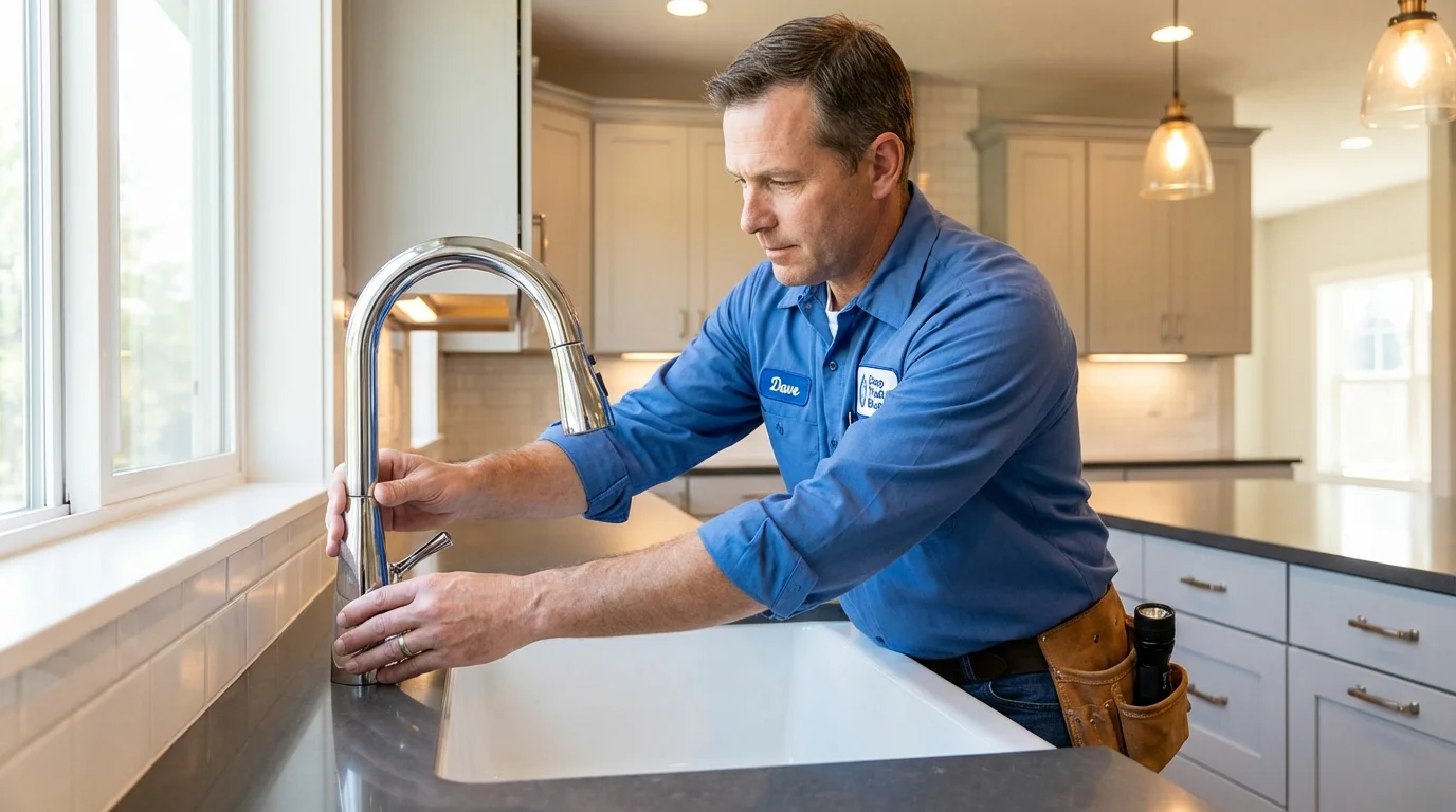 Kitchen faucet installation by Johns Plumbing LLC in Wasilla