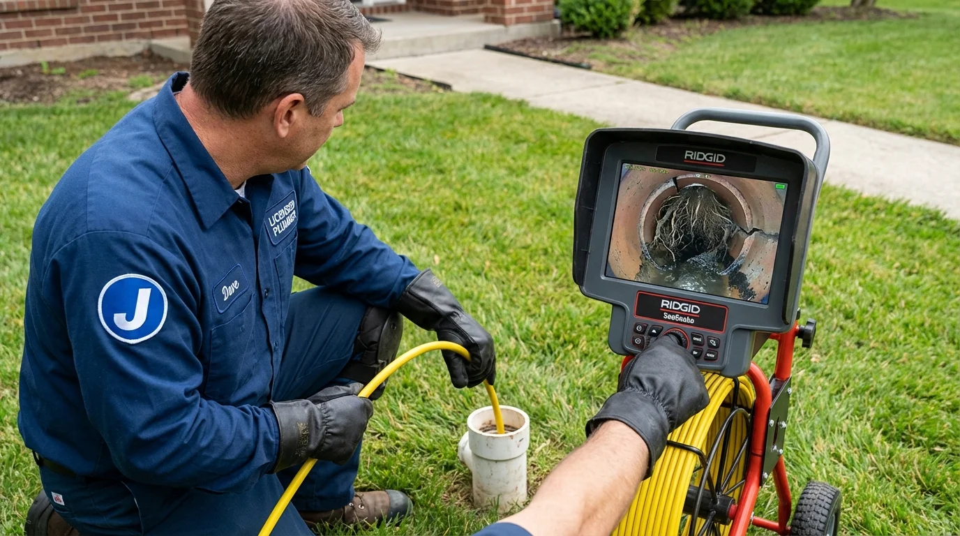 Sewer camera inspection being performed by Johns Plumbing LLC in Wasilla