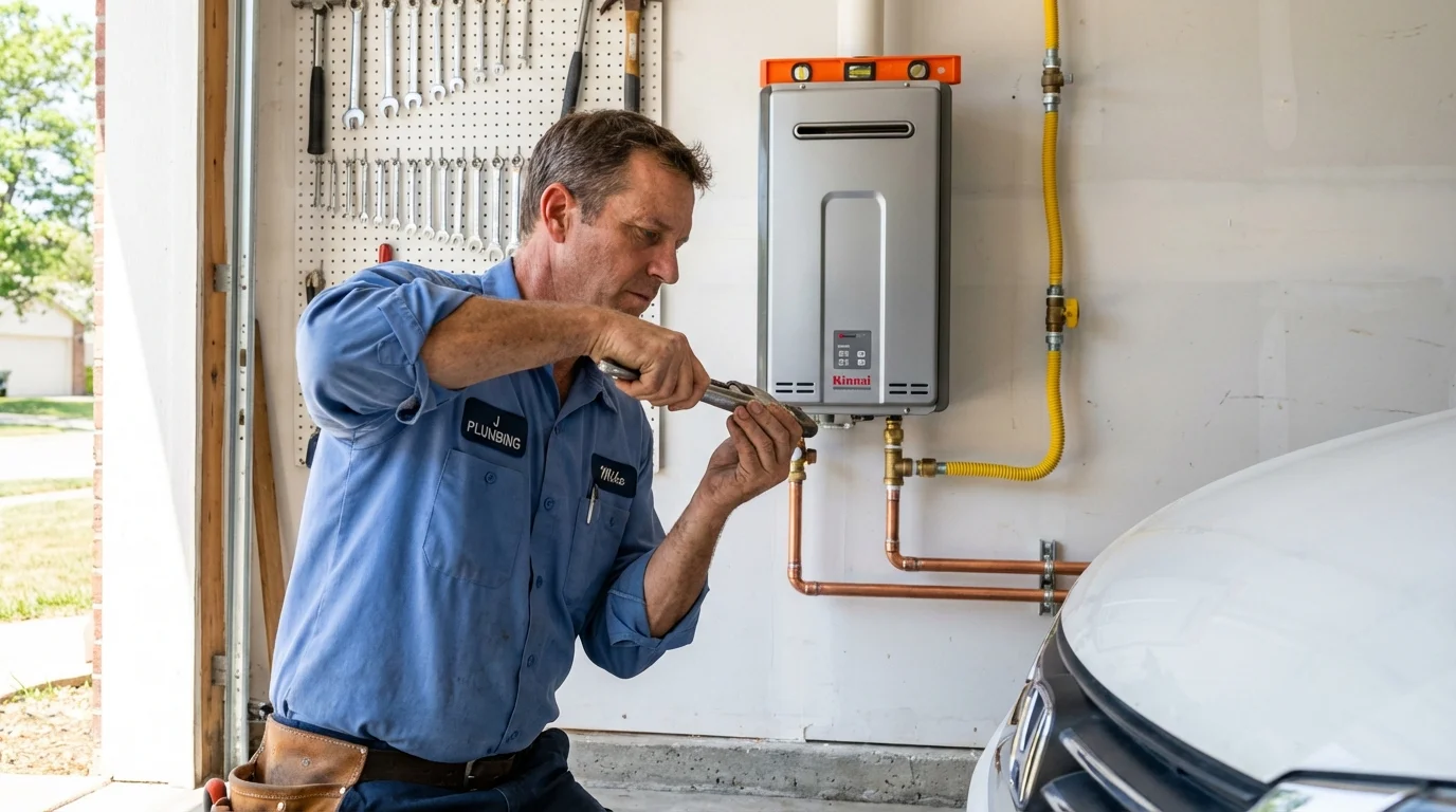 Tankless water heater installation by a Johns Plumbing LLC plumber in Wasilla